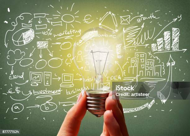 Lightbulb Stock Photo - Download Image Now - Bright, Business, Business Finance and Industry