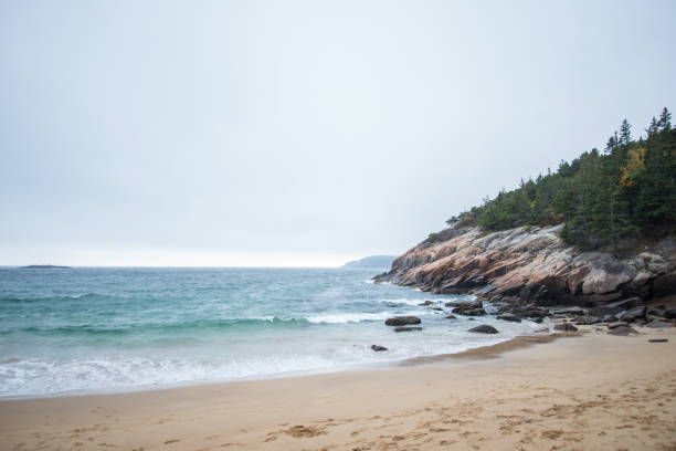 istock Acadia National Park Maine Beach with Rocky Cliffs 877773982