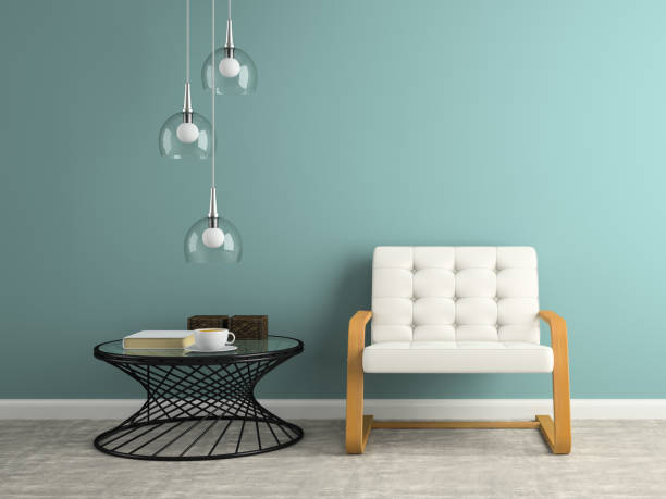istock Part of  interior with glass lamp 3D rendering 877780876