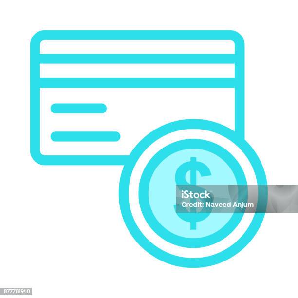 Bank Card Colour Line Vector Icon Stock Illustration - Download Image Now - ATM, Bank - Financial Building, Bank Account