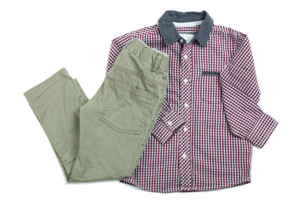 istock Purple plaid shirt and pants 877785496