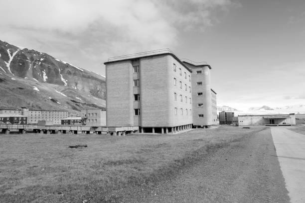 The abandoned russian mining town Pyramiden in Svalbard, Spitsbergen, Norway