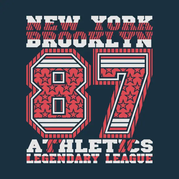 Vector illustration of t-shirt New York, fashion Typography, sport emblem design