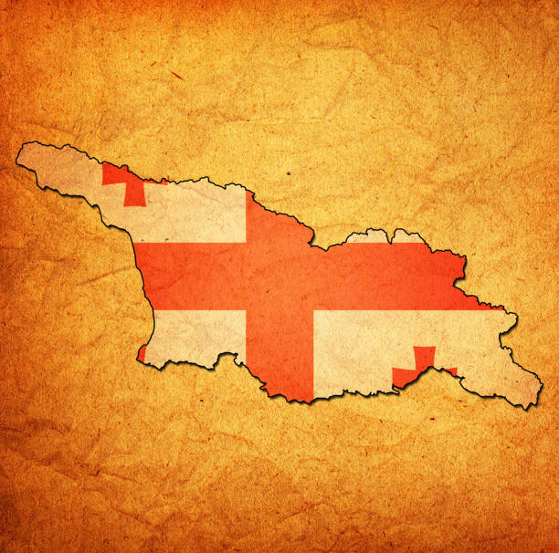 istock georgia territory with national flag 877797104