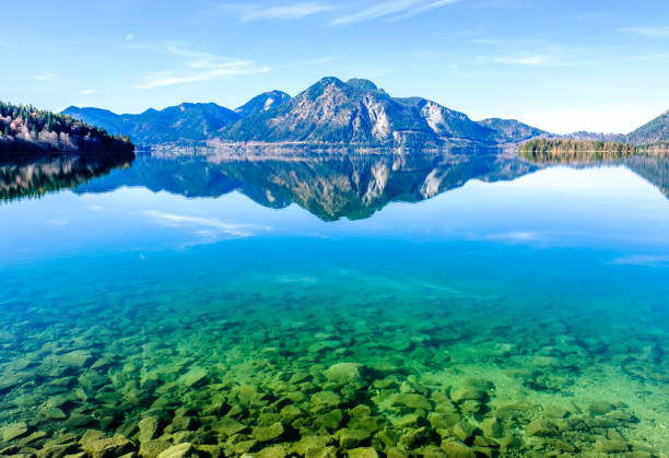 walchensee lake - walchensee lake stock-fotos und bilder