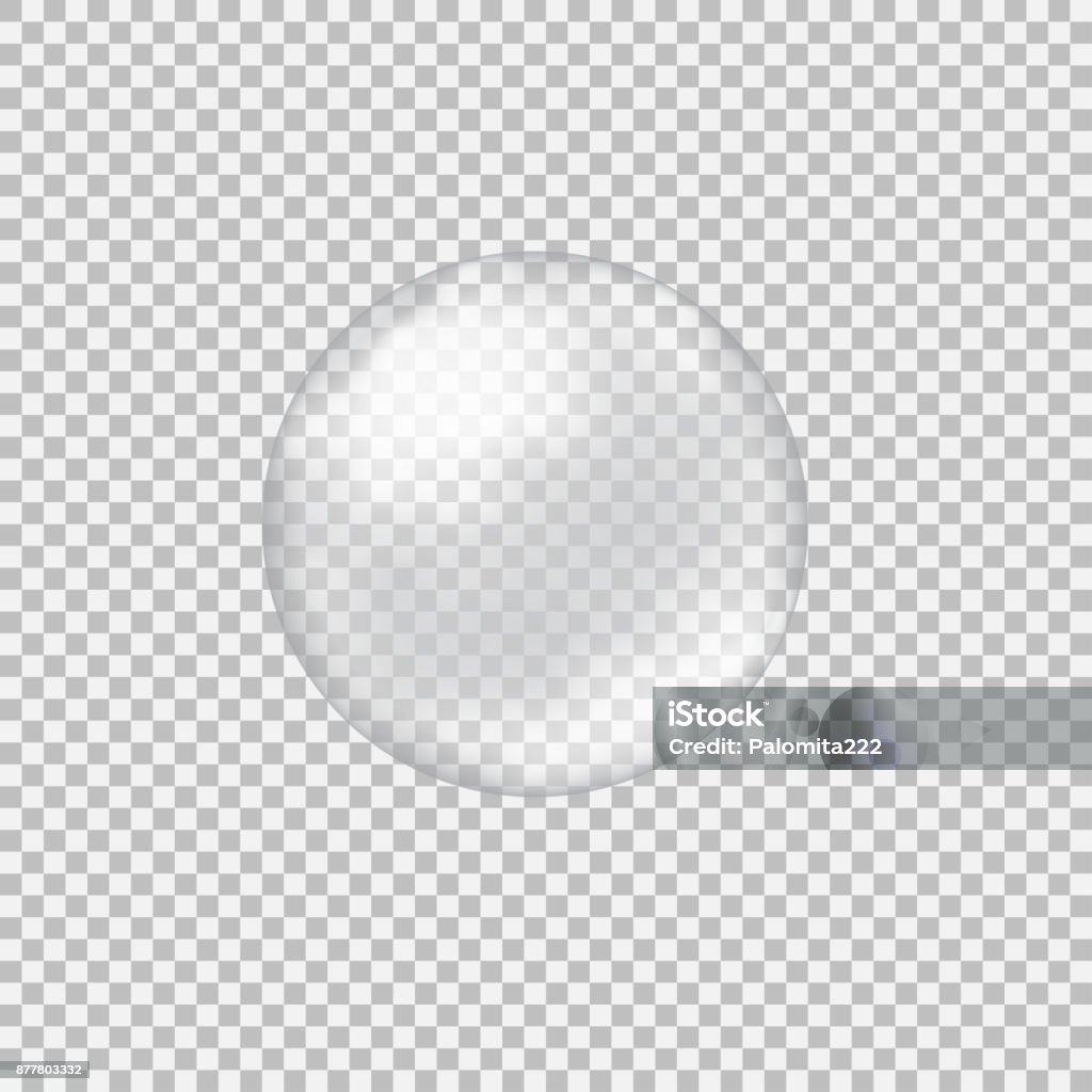 Transparente Glaskugel mit starrt und highlights - Lizenzfrei Blase - Physikalischer Zustand Vektorgrafik