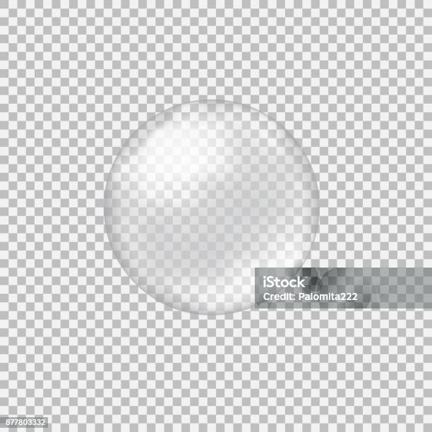 Transparent Glass Sphere With Glares And Highlights Stock Illustration - Download Image Now