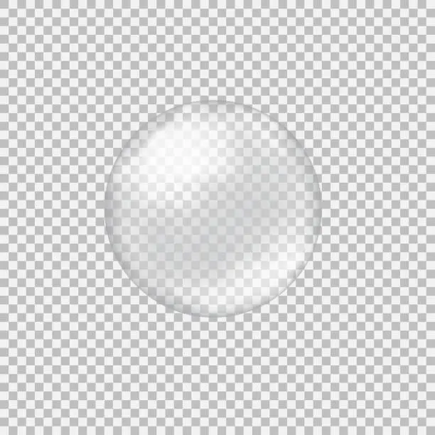 Vector illustration of Transparent glass sphere with glares and highlights