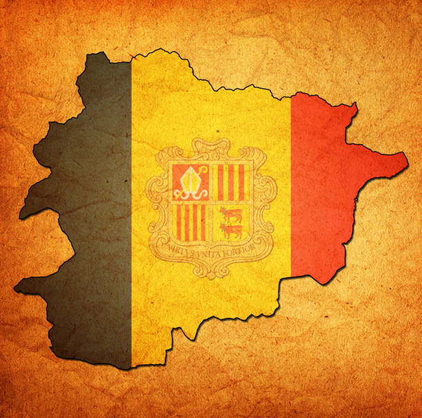 istock map with flag of andorra 877803974