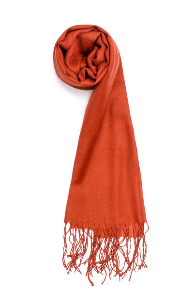 istock women's orange scarf isolated on white 877810920