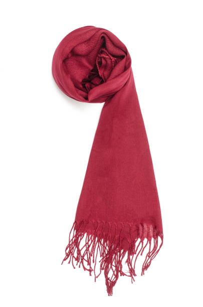 istock women's crimson scarf isolated on white 877810964