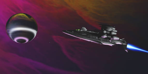 istock Gas Planet and Spaceship 877823118