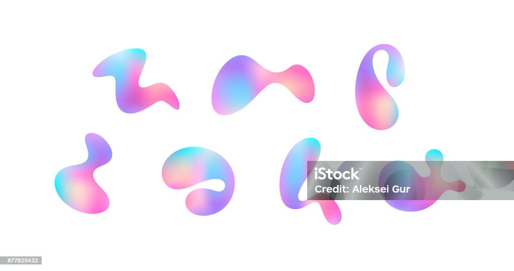 Design elements on white background. Vibrant shapes Vector illustration (EPS) Liquid stock vector