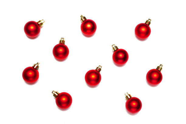 istock New year and Christmas red balls isolated 877825854
