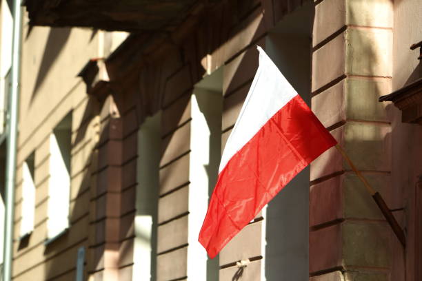 istock National flag of Poland. 877846044