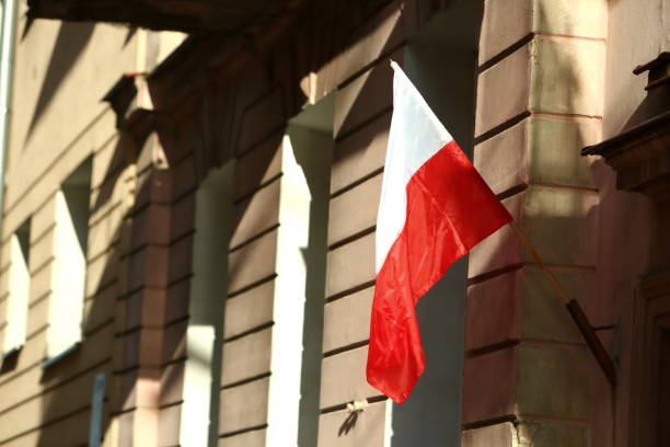 istock National flag of Poland. 877846144