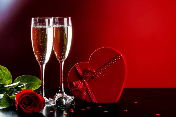 istock Valentines day background with champagne 877846208
