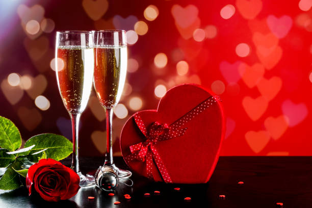 istock Valentines day background with champagne 877846242