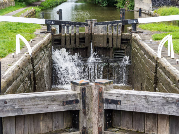 istock Lock and Lock gates on Leeds Liverpool Canal 877846370