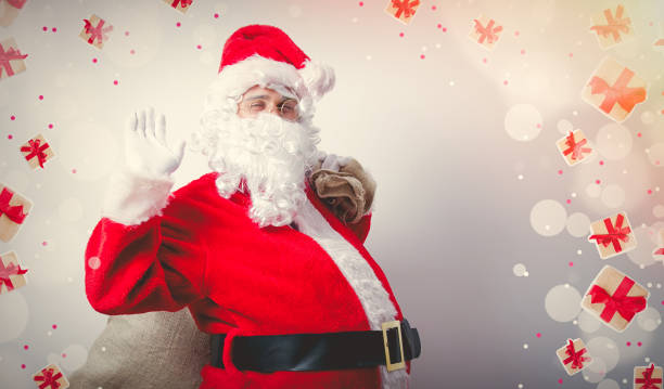 istock Funny Santa Claus with sack 877849530