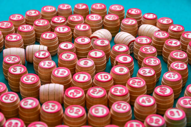 istock Old lotto wood-material background winning 877851642