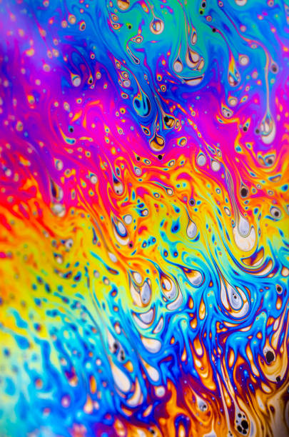 istock Beautiful psychedelic abstraction formed by light on the surface of a soap bubble 877853340