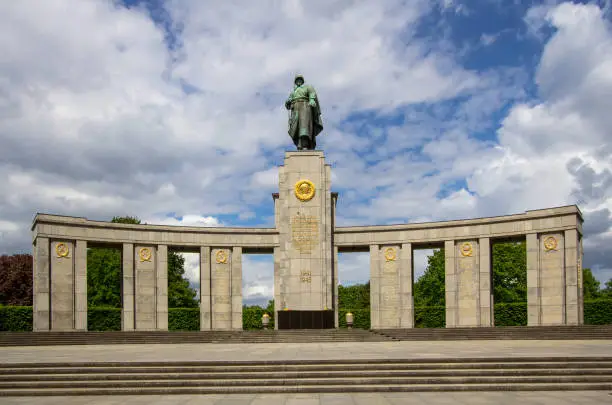 Architectural detail of the Soviet War Memorial in Tiergarten in central Berlin