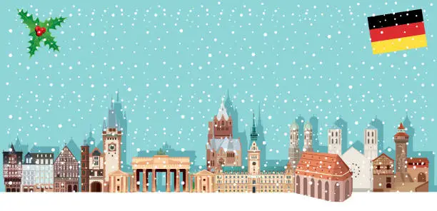 Vector illustration of Germany winter