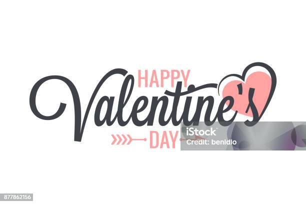 Valentines Day Vintage Lettering Background Stock Illustration - Download Image Now - Valentine's Day - Holiday, Happiness, Text