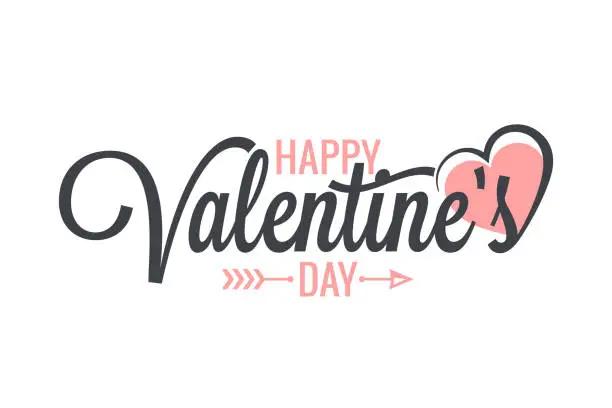 Vector illustration of Valentines day vintage lettering background