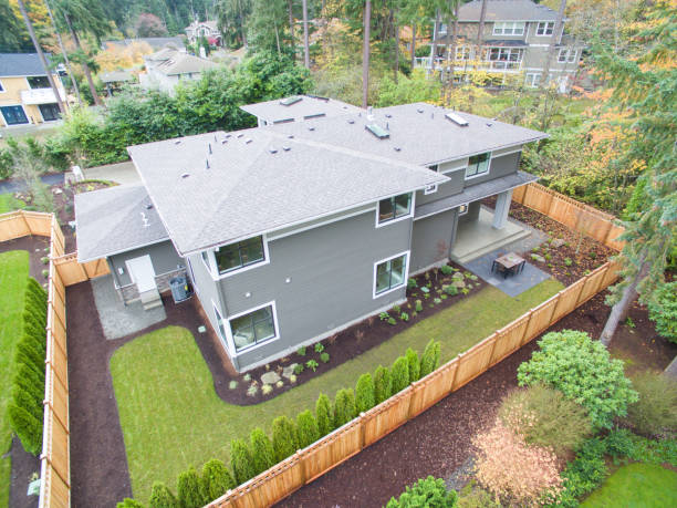 istock Aerial view of new construction home 877876504