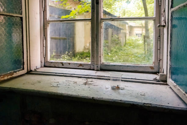An old shabby window, that has witnessed past and the inner yard where nothing interesting ever happened, except life itself. Is it open or closed? Apparently, it is both.