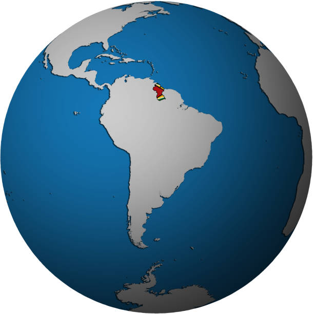 Liberia on political globe with embedded flags. 3D illustration isolated on white background. 3D model of planet created and rendered in Cheetah3D software, 29 Sep 2017.