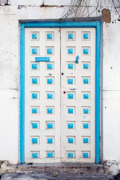 Traditional ornamental Tunisian door, detail from typical Mediterranean Arabic architecture