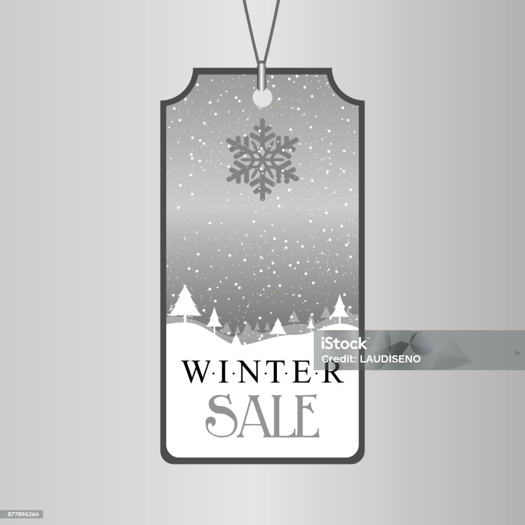 Winter sale Isolated winter sale tag on a colored background, Vector illustration Abstract stock vector