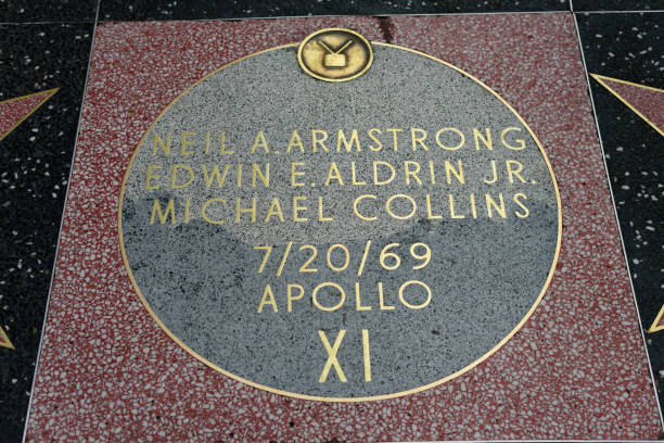 Hollywood Walk of Fame HOLLYWOOD, CA - DECEMBER 06: Apollo XI  star on the Hollywood Walk of Fame in Hollywood, California on Dec. 6, 2016. buzz aldrin stock pictures, royalty-free photos & images