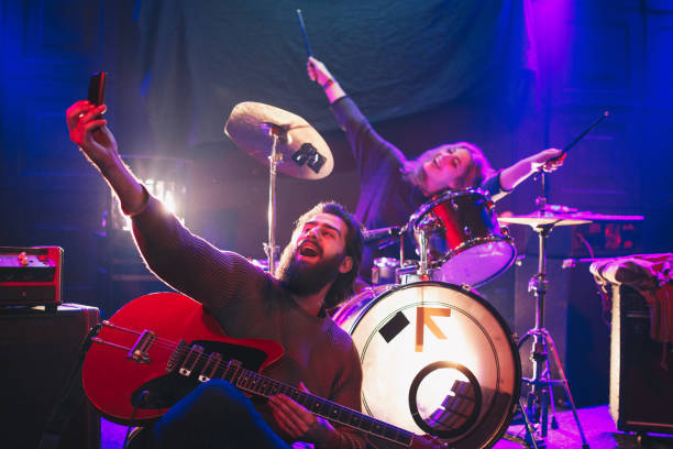 istock Musicians taking selfie on the gig 877923746