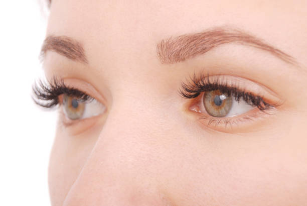 istock Beautiful woman eyes with long eyelashes.  Studio shot 877930726