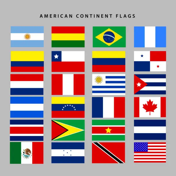 Vector illustration of Set of flags