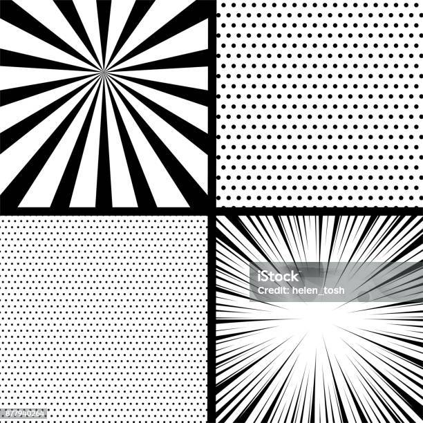 Comic Book Pop Art Monochrome Mock Up Stock Illustration - Download Image Now - Spotted, Comic Book, Pop Art