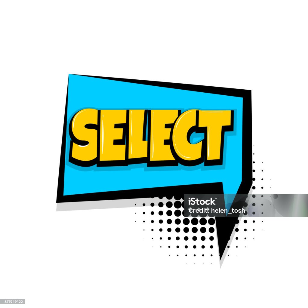 Select Comic Text White Background Stock Illustration - Download Image Now  - Balloon, Blank Expression, Book - iStock