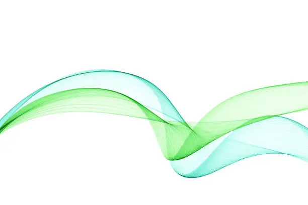 Photo of Abstract aqua green waves Raster background