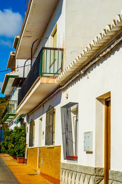 istock Stylish balcony with a metal railing, solid architectural element, a place of rest and relaxation, 877954104