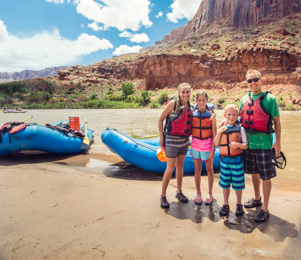 Family on a rafting trip down the Colorado River