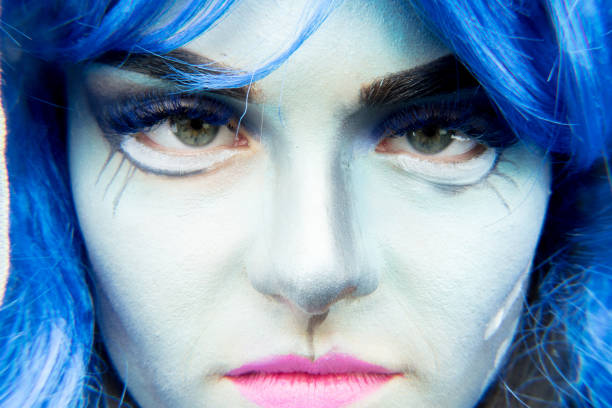 istock Makeup. Image of a witch in a bride dress 877998768