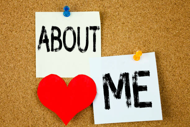 istock Conceptual hand writing text caption inspiration showing About Me concept for Self Awareness Personal Identity and Love written on sticky note, reminder cork background with copy space 877999642