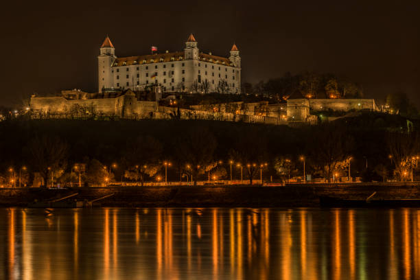 istock Bratislava in autumn night near Dunaj river 878003900