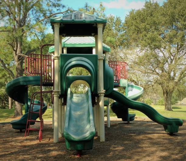 istock Suburban Park Playground Slide -- Front 878012390