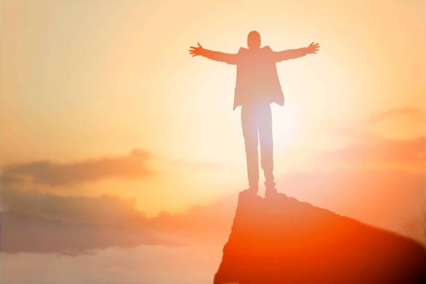 istock Businessman Success on Mountain Peak 878013054