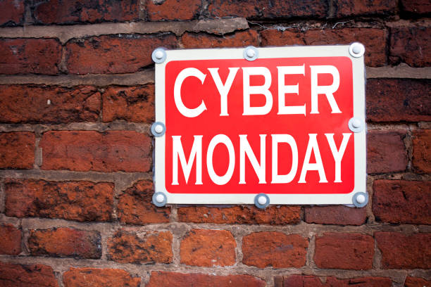 istock Hand writing text caption inspiration showing Cyber Monday concept meaning Retail Shop Discount written on old announcement road sign with background and copy space 878016284